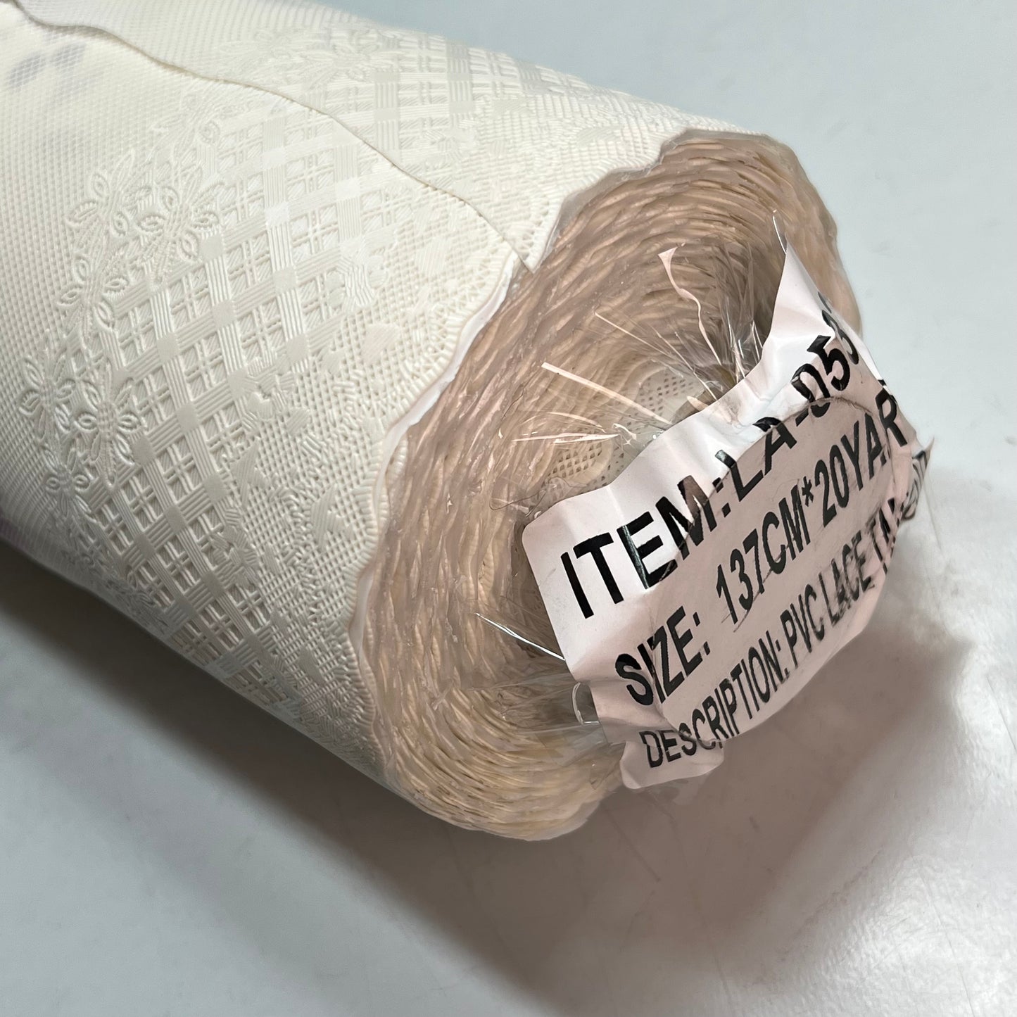 PVC Faux Lace Floral Dinning Table Cloth 54"x60' White/Yellow/Purple LA-0533D