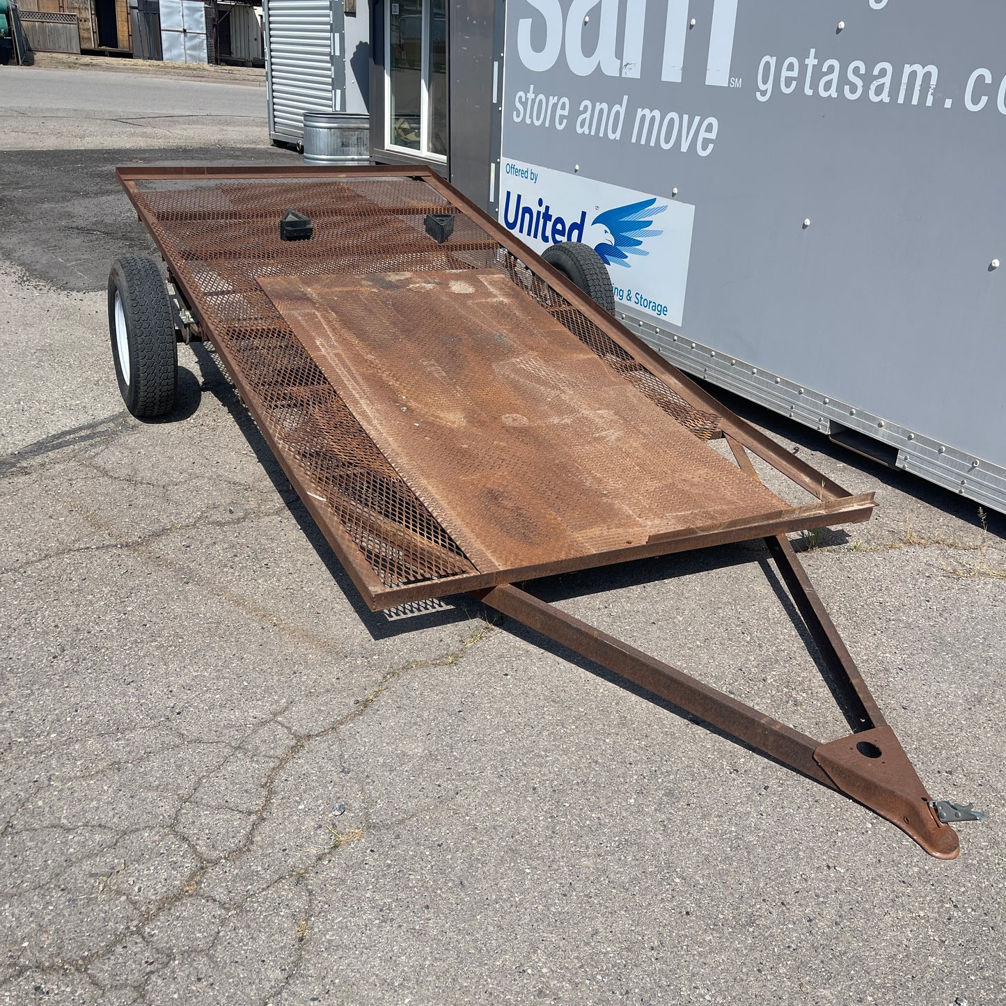 Z@ Steel Single-Axle Flat-Bed Trailer Rust Color (AS-IS, Pre-Owned)