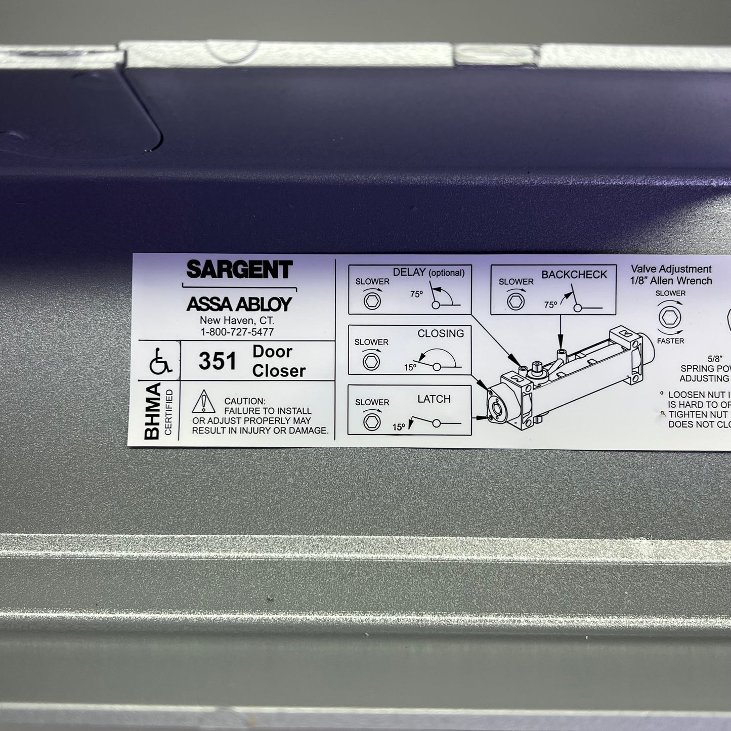 ASSA ABLOY Sargent Universal Arm Pack Powerglide 351 Series Gray TB351UOEN