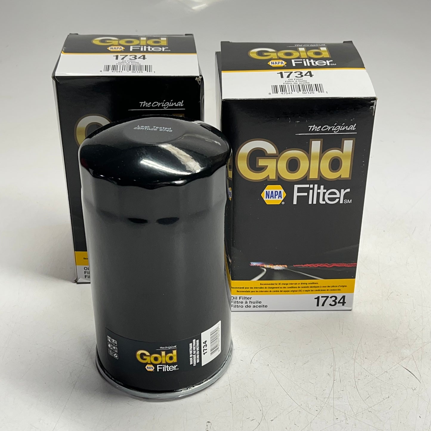 NAPA (2 PACK) The Gold Spin on Oil Filter W/ Gasket 1-1/2 in - 16 Thread 1734