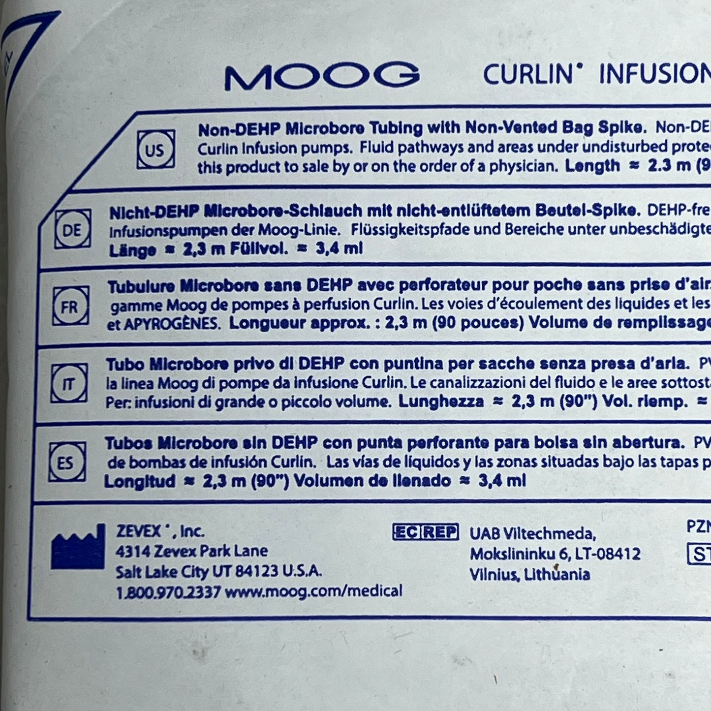 MOOG (20 PACK) Curlin Infusion Administration Set 90"Length BB 04/29 340-4114