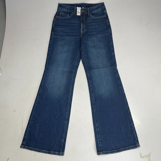 RW & CO High Rise Fit Wide Leg Jeans  Women's Sz 27 Dark Sapphire 490024