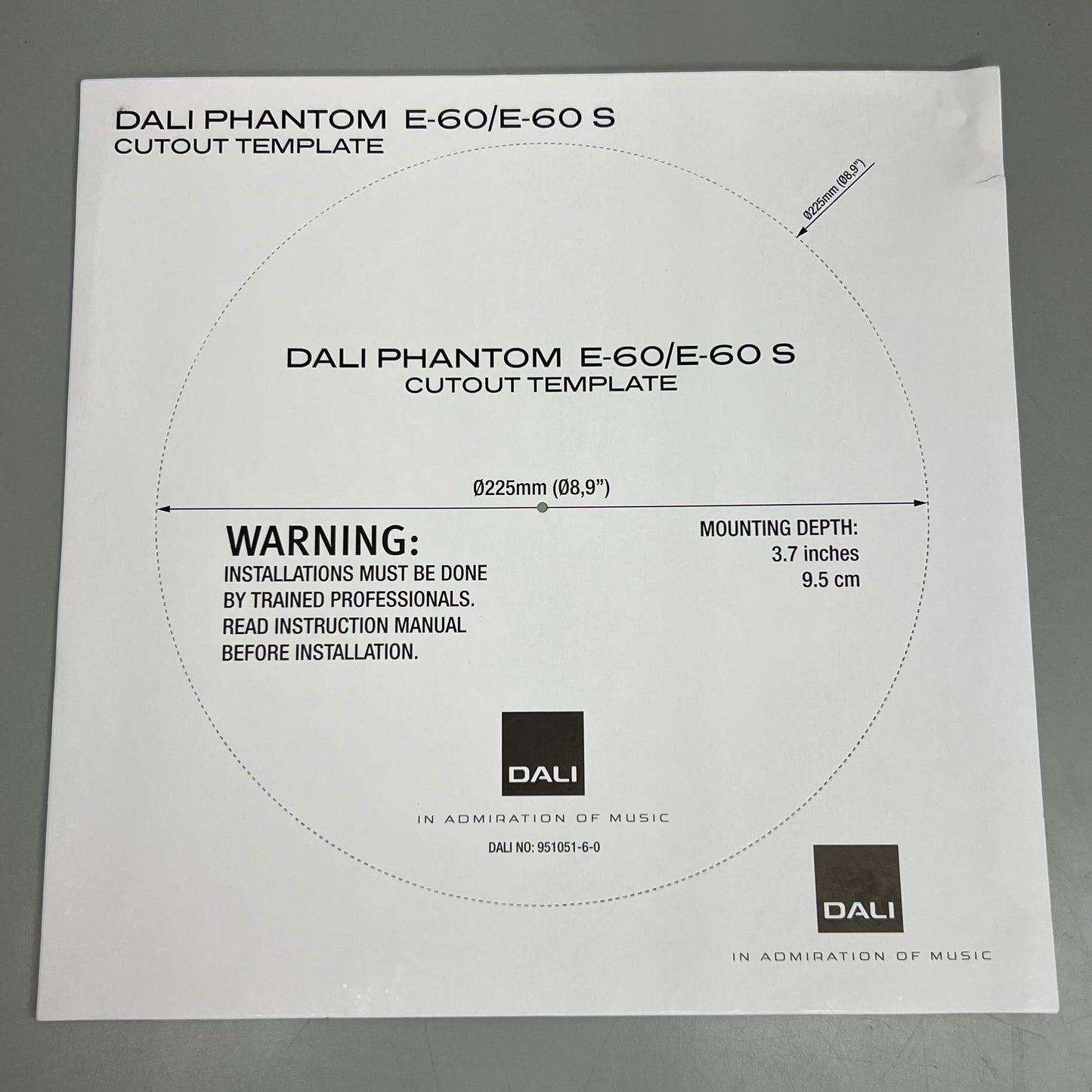 DALI PHANTOM In-Ceiling Stereo Speaker 12.4" White E-60 S Danish Audiophile (New)