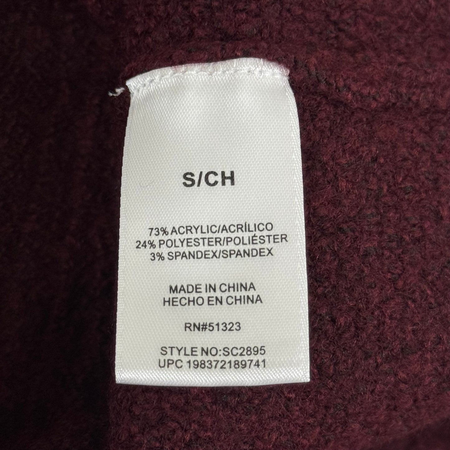 VINCE CAMUTO Cable Knit Sweater Women's Sz-S Wine SC2895