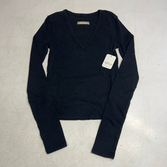 FREE PEOPLE  We the Free Neria Long Sleeve Top Women's Sz XS Black 097008