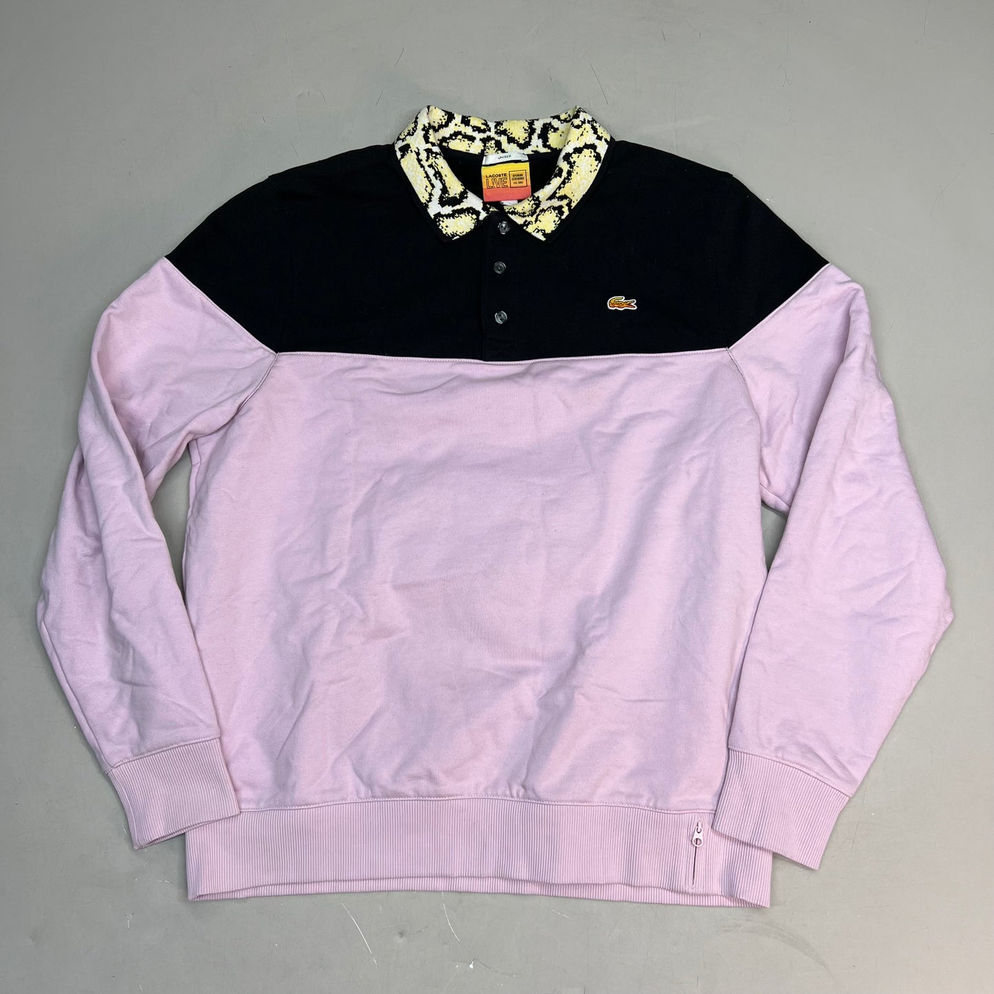 LACOSTE × OPENING CEREMONY 2002 Pull Over Sweatshirt Men's Sz L Pink/Black