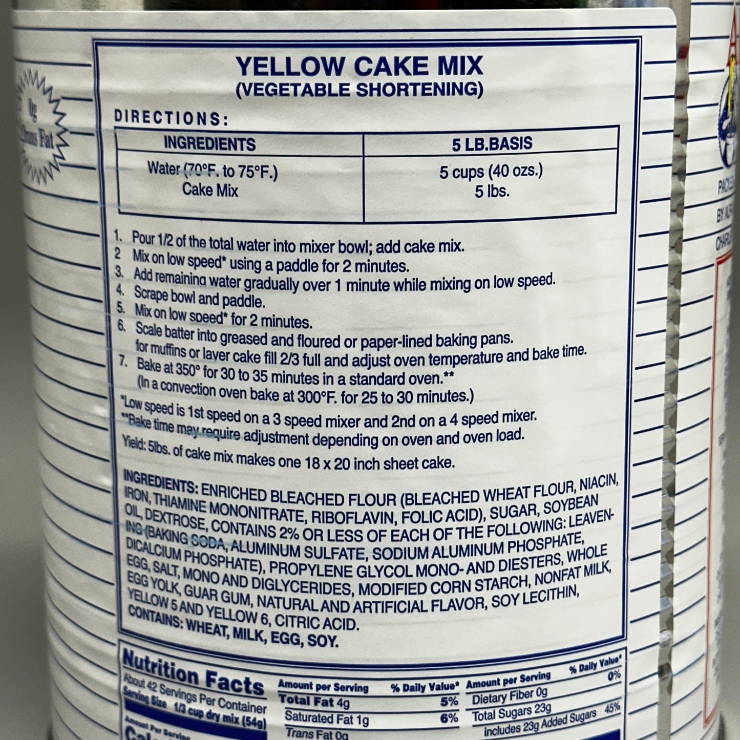 ABBY’S BEST Yellow Cake Mix Just Add Water 5 LBS