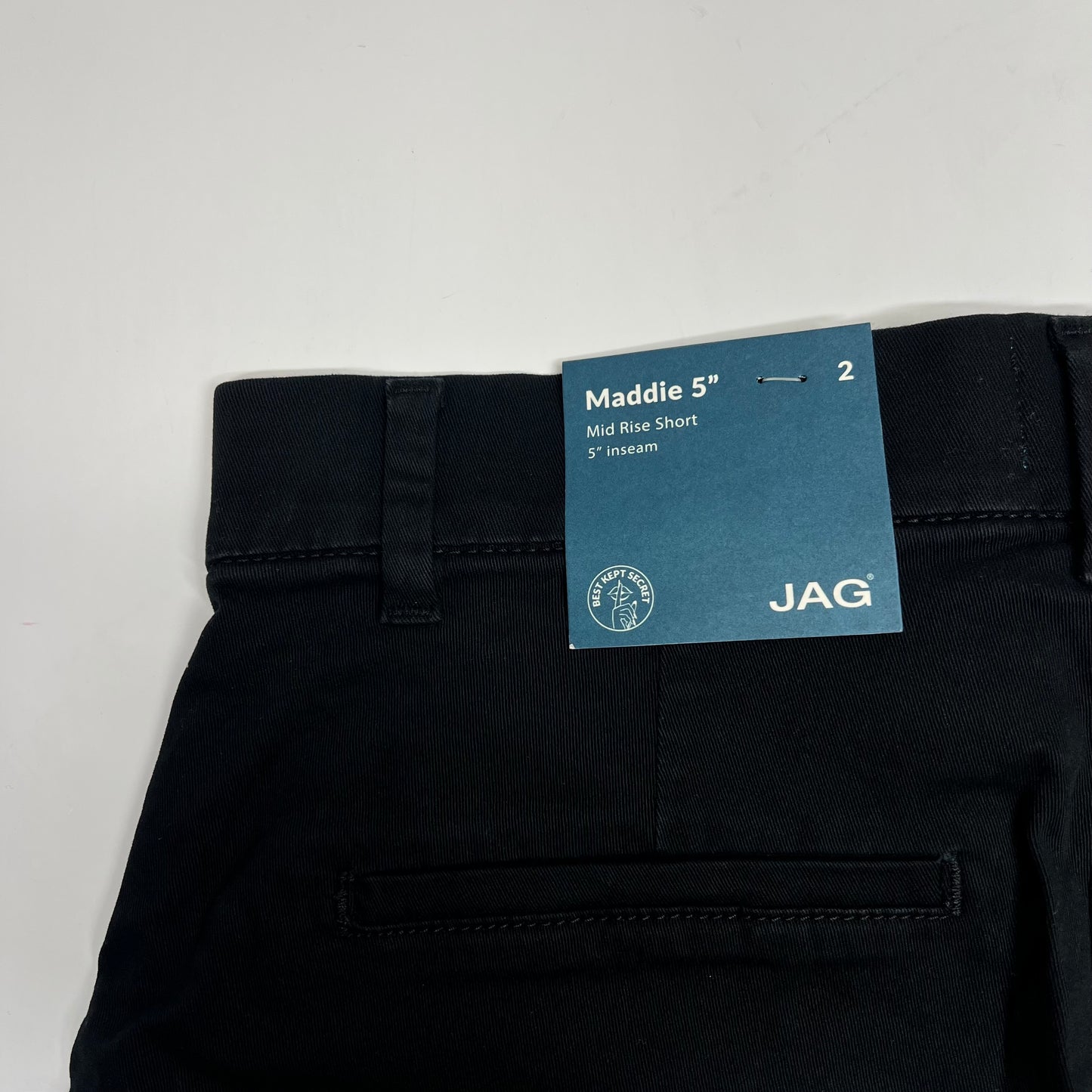 JAG Maddie 5" Short Pull-on Interior Elastic Women's Sz 2/5 Black J5105TWL616