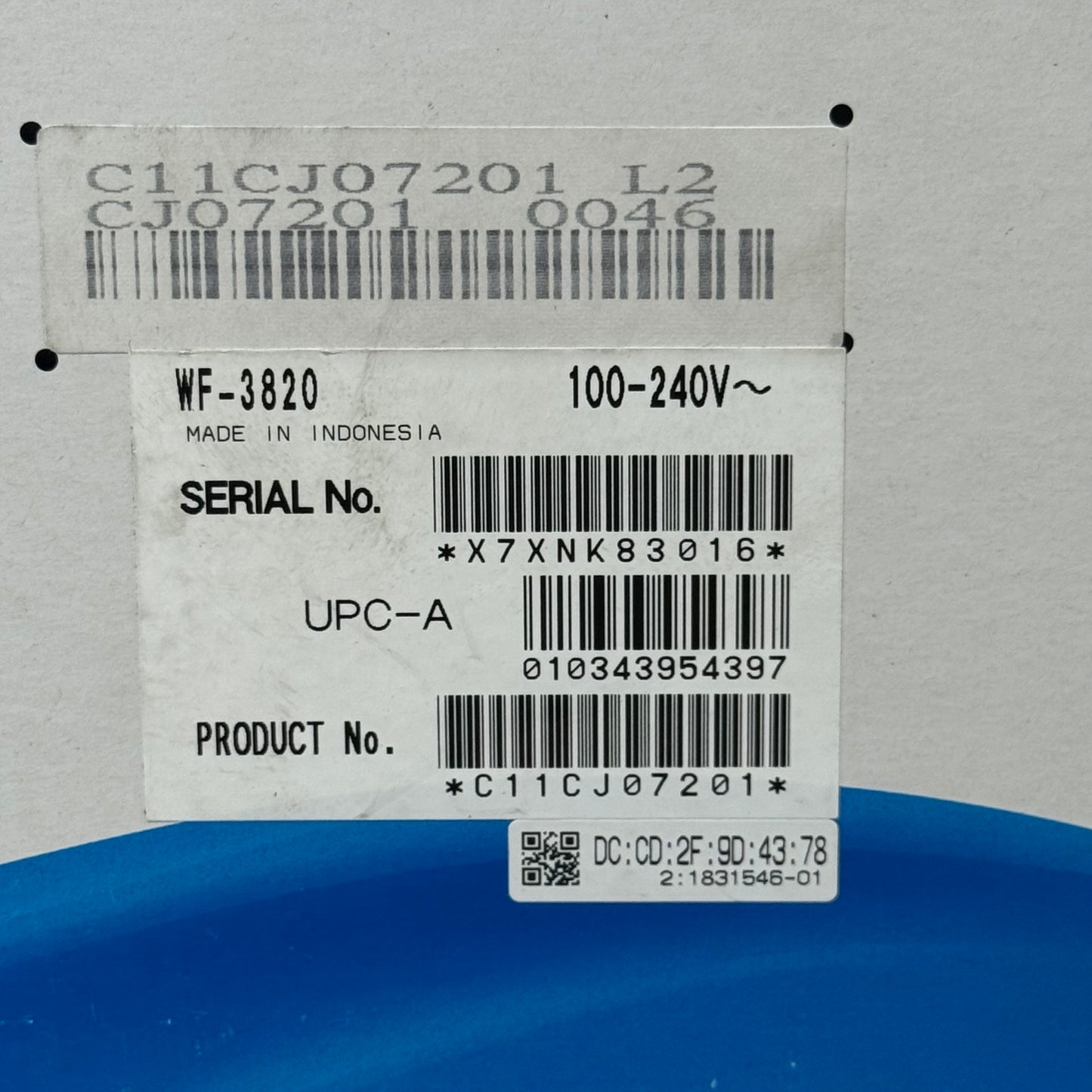 EPSON Wireless All-In-One Printer 17"x13"x8" (New Other-Slightly Used) Black WF3820