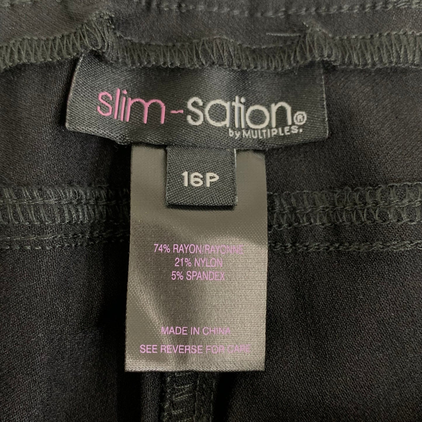 MULTIPLES Ankle Pant Petite Women's Sz 16P Black