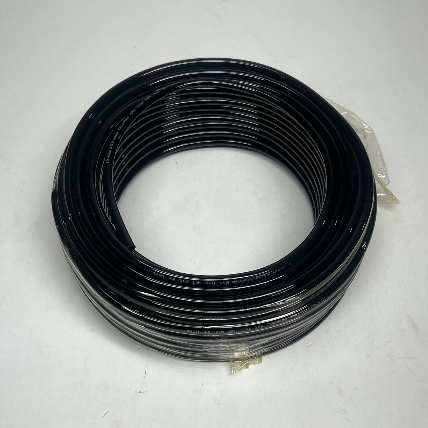 Tubing For Air/water Polyurethane 100' 4mm 180 PSI 6 MM OD Black 1PBR7A