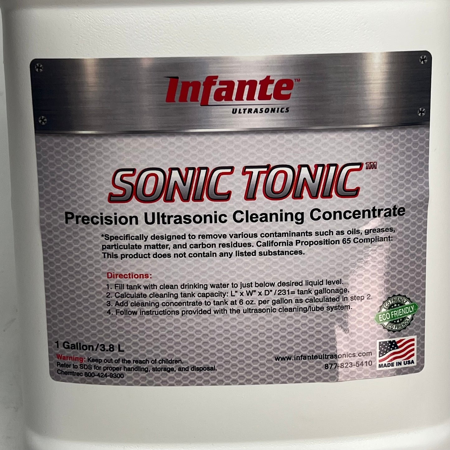 INFANTE Sonic Tonic Utlrasonic Gun Cleaner Concentrate 1 Gal 21:1 Dilution