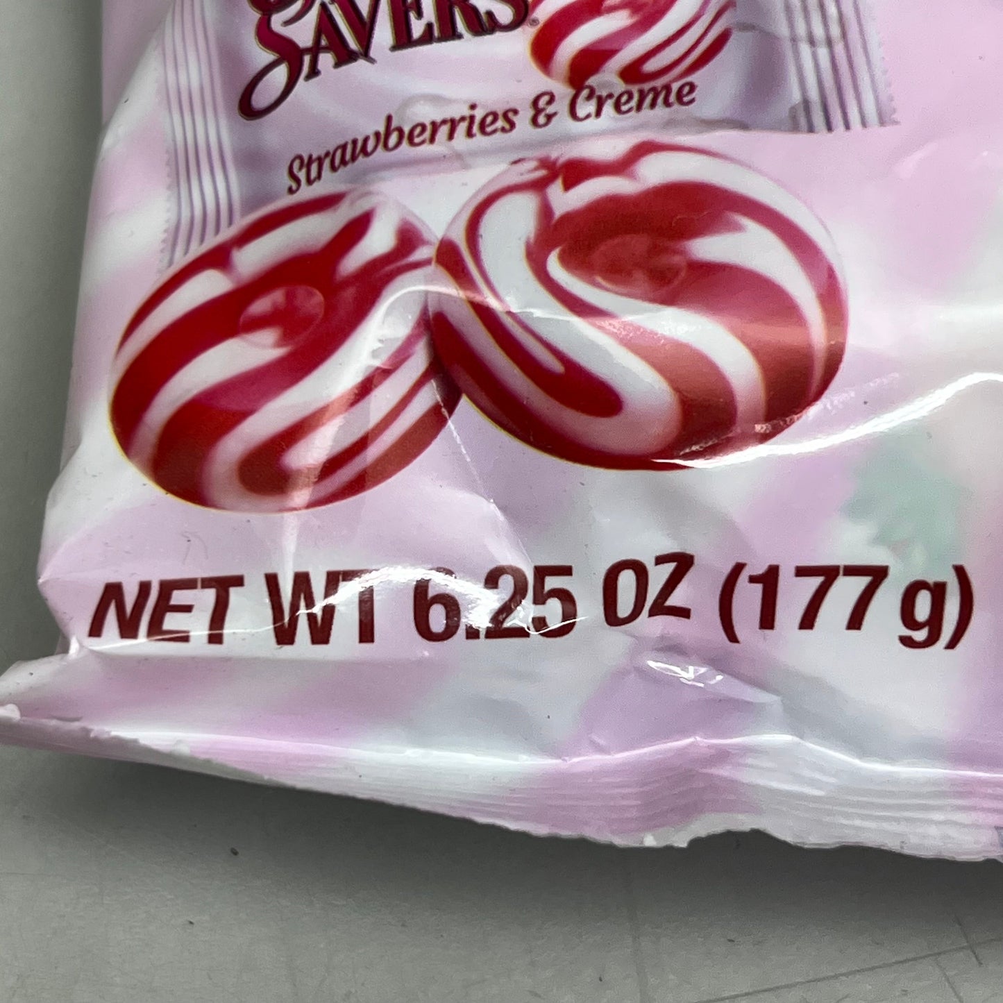 ZA@ ICONIC CANDY (12 PACK) Hard Candy Savers Strawberries & Creme 6.25 oz BB 03/28 (New Other, Distressed Box)