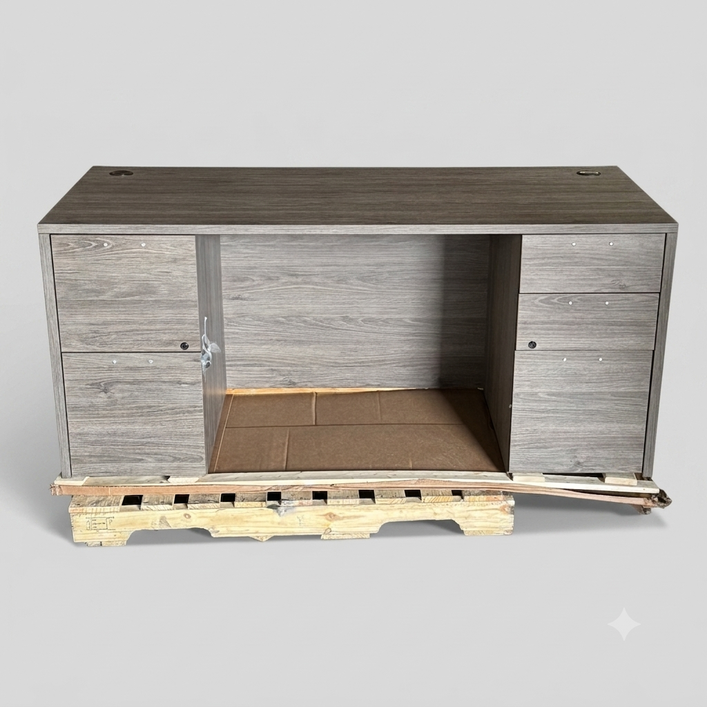 ZA@ Pallet of LORELL Double Pedestal Desk Sz 29.5"W x 65"L x 29"H - LLRPD3066DPGE (New)