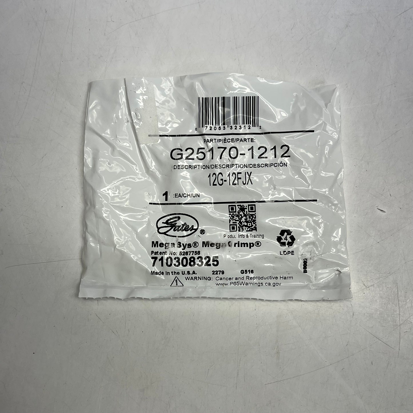GATES Leak-Proof Female Jic 37° Flare Swivel Coupling 3/4" x 3.74" G25170-1212