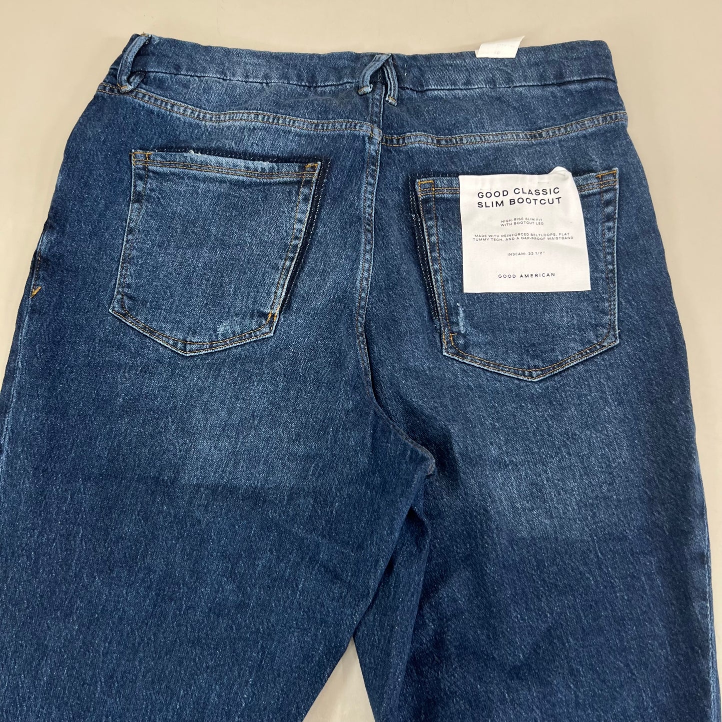 GOOD AMERICAN Good Classic Slim Bootcut High-Rise Jeans Women's Sz 15 Indigo704 GCLB575T