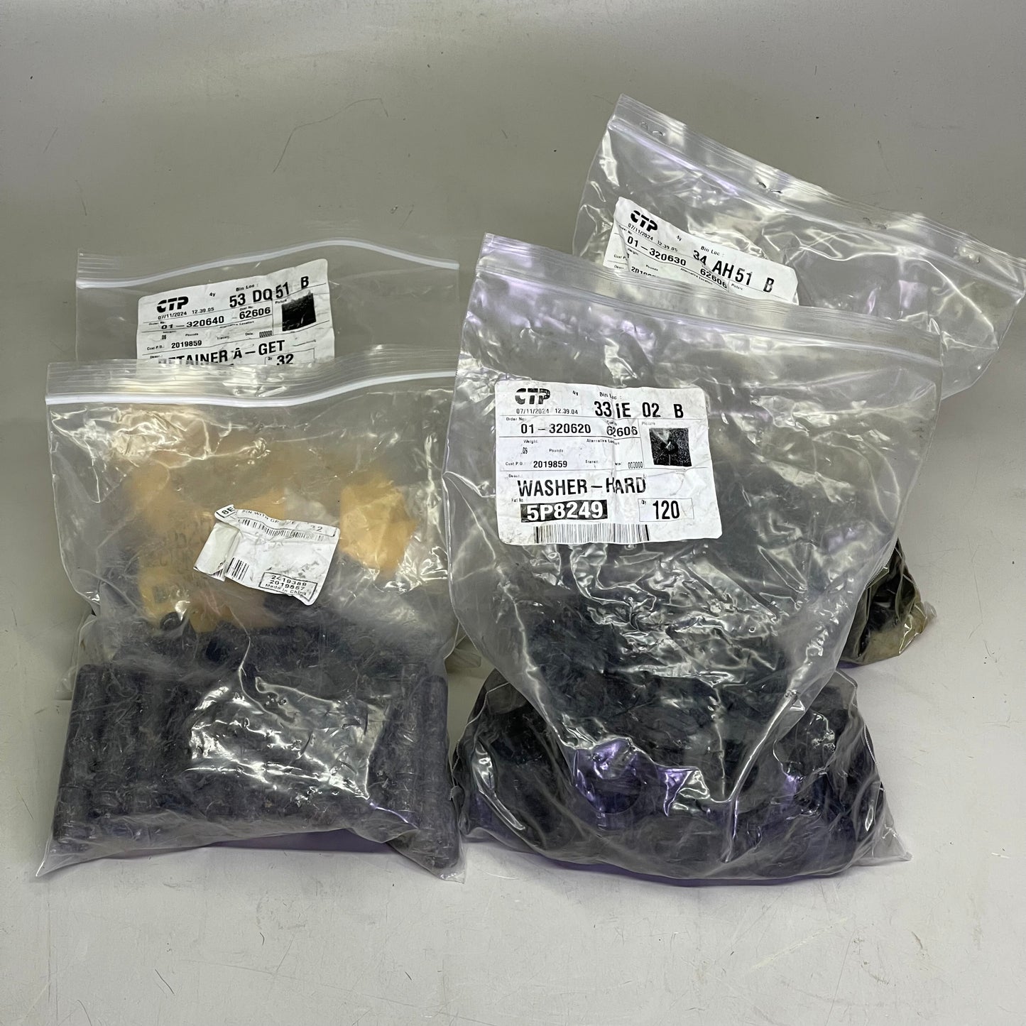 CTP Caterpillar Bucket Tooth Pins, Nuts, And Washers Black