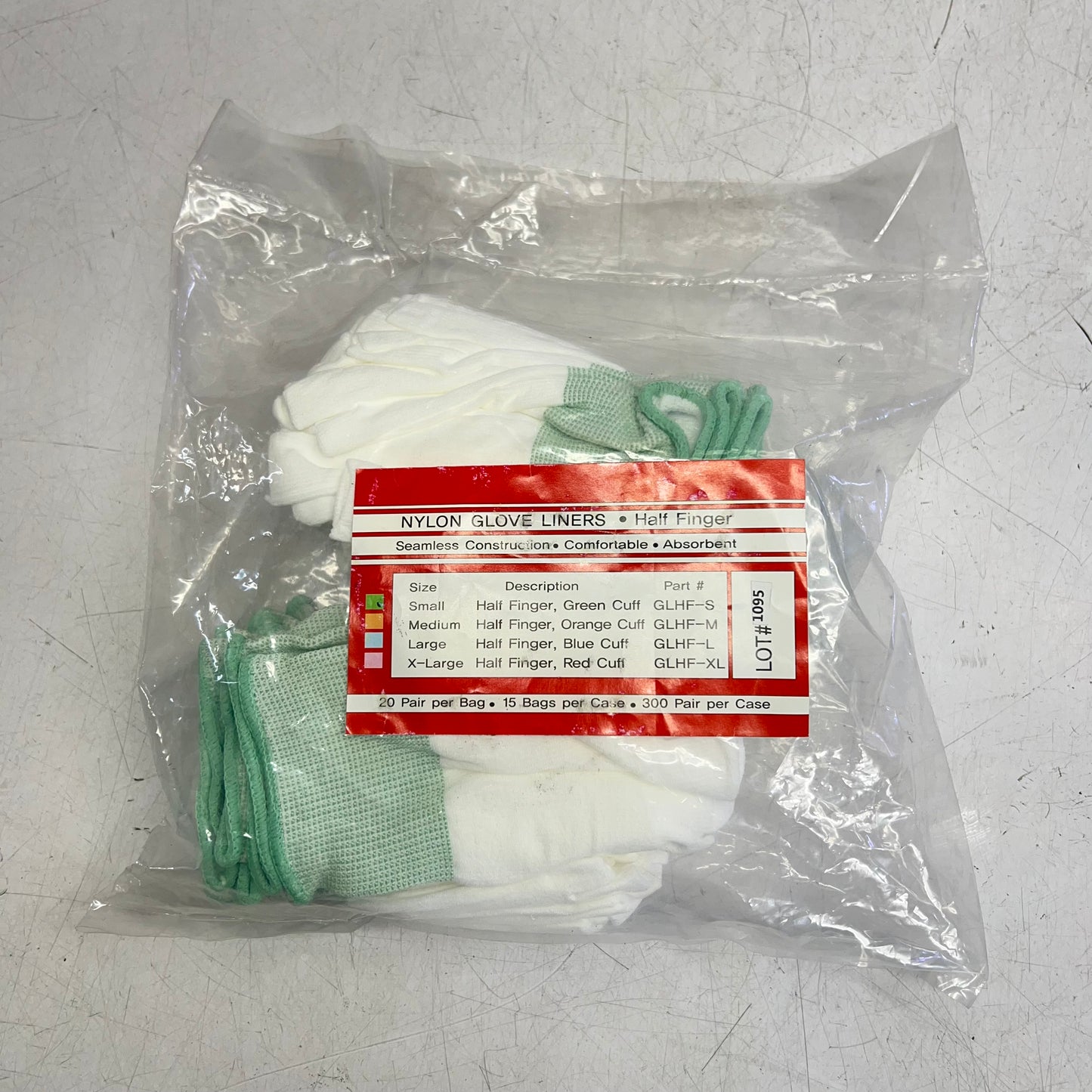 PURUS INTERNATIONAL (20 PAIRS) Pure Touch Glove Liners Unisex Sz S Green 1095