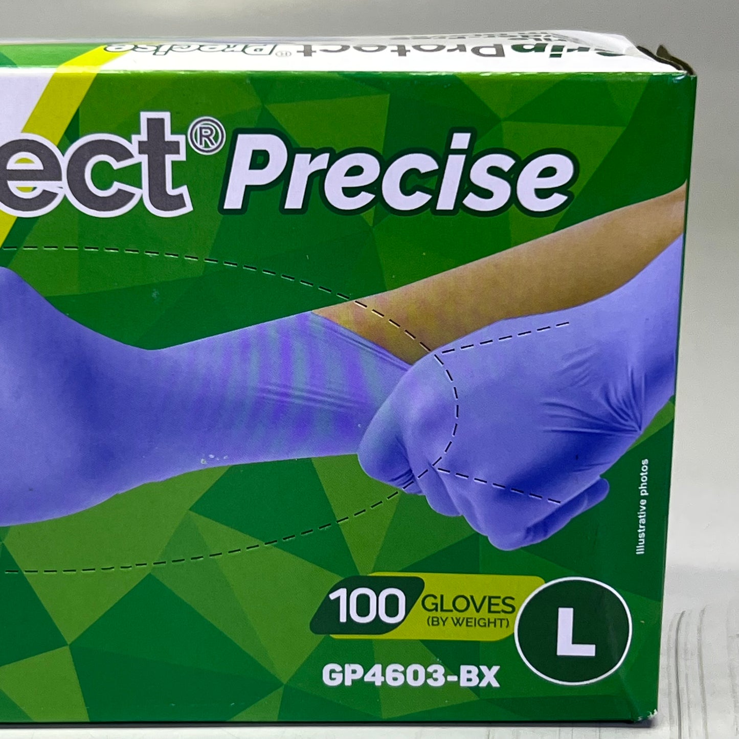 GRIPPROTECT (200 Gloves) Precise VIOLET Nitrile Exam Gloves L Violet GP4603-BX (New Other, Distressed Box)