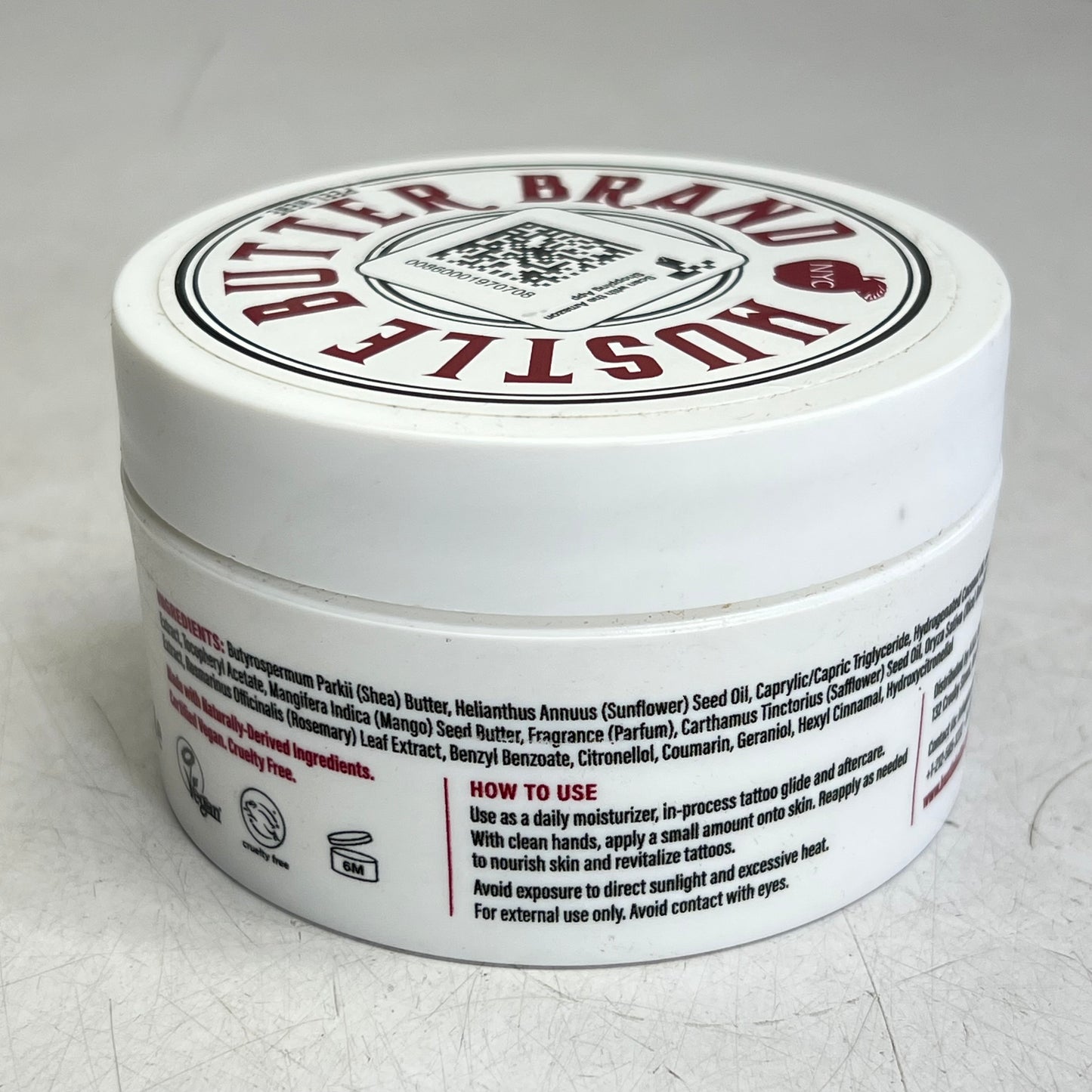 HUSTLE BUTTER  Deluxe Tattoo Balm for New & Existing Tattoos 5 fl oz White