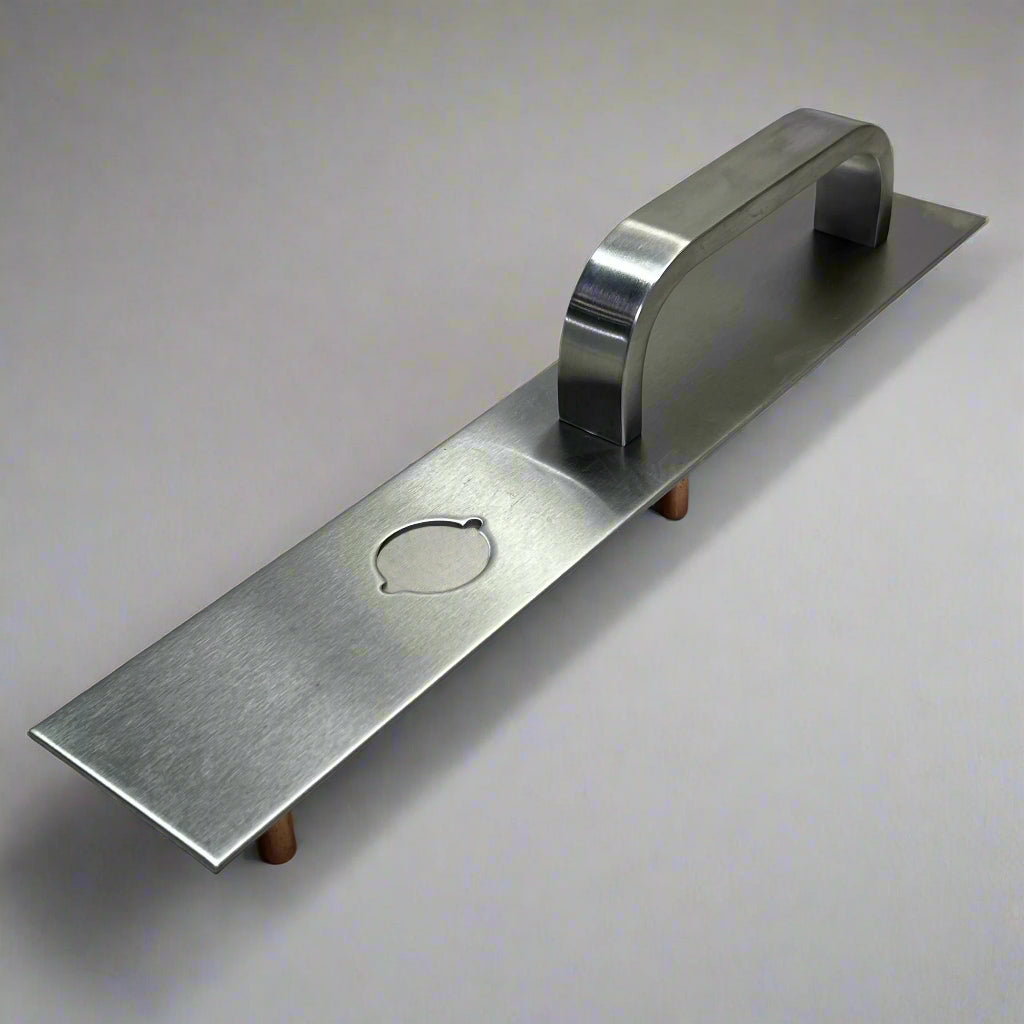 Fixed Pull Night Latch Trim w/ Cylinder Hole, Silver M99F/32D-G3