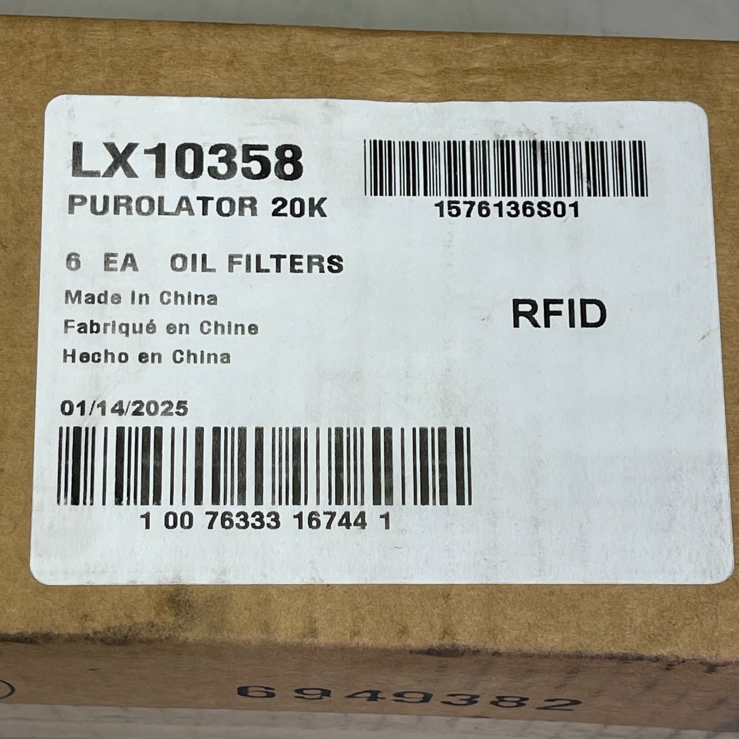 PUROLATOR (6 PACK) Maximum Protection Oil Filter 20000 Miles LX10358