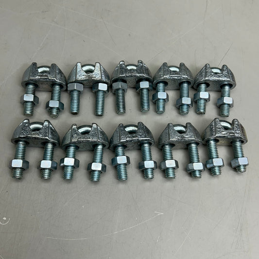 HANHUA (10 Pack) Stainless Steel Wire Rope Clip Cable Clamp 1/2" Chrome