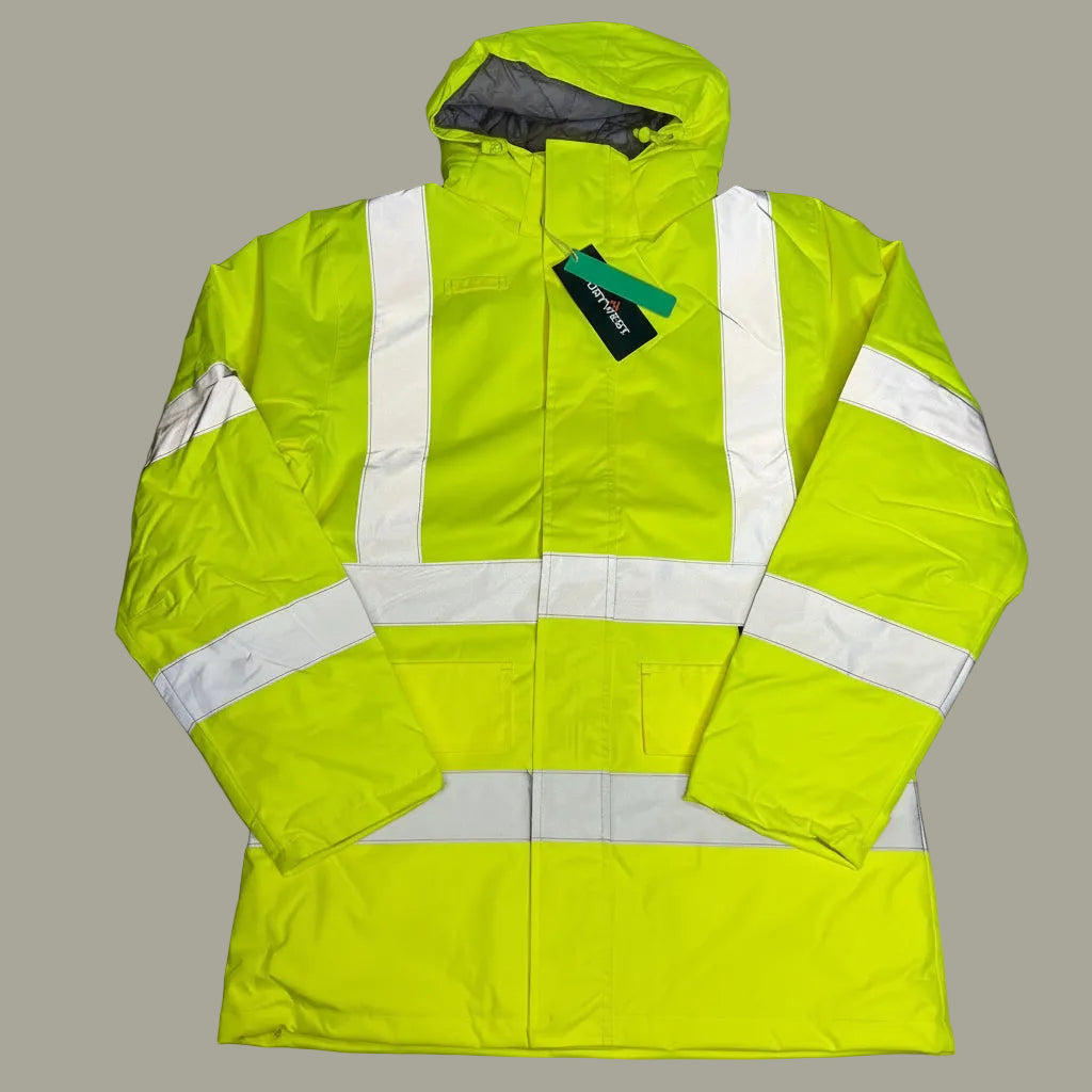 PORTWEST Eco Hi-Viz Winter Jacket/Coat Unisex Sz L Yellow/Reflective EC60