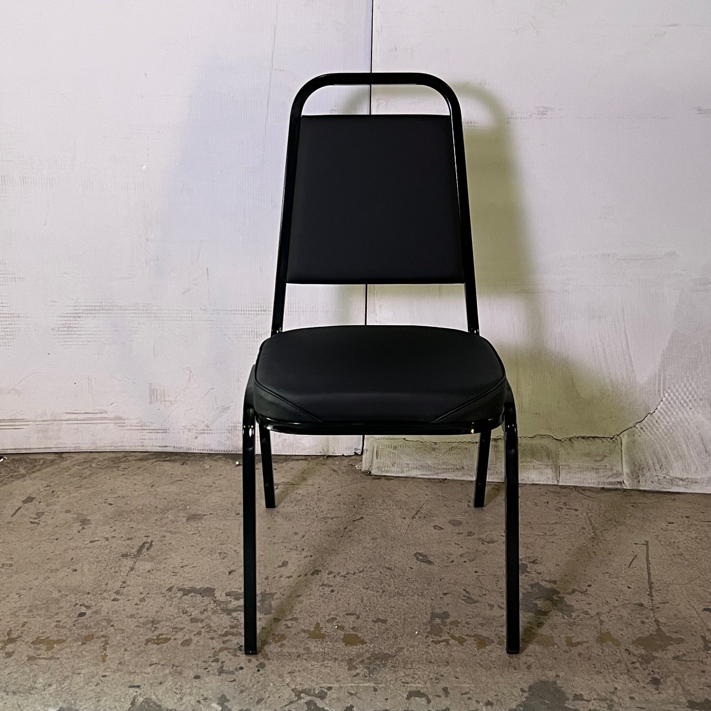(2 PACK) Stackable Banquet Chair with Trapezoidal Backrest 16"W x 16"L x 35"H Black 164CHAIRBKBK