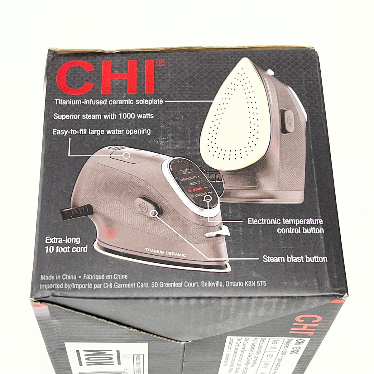 CHI Mini Steam Iron 3 Way Auto Shut Off Lightweight 1000w Brown/Gold 13120