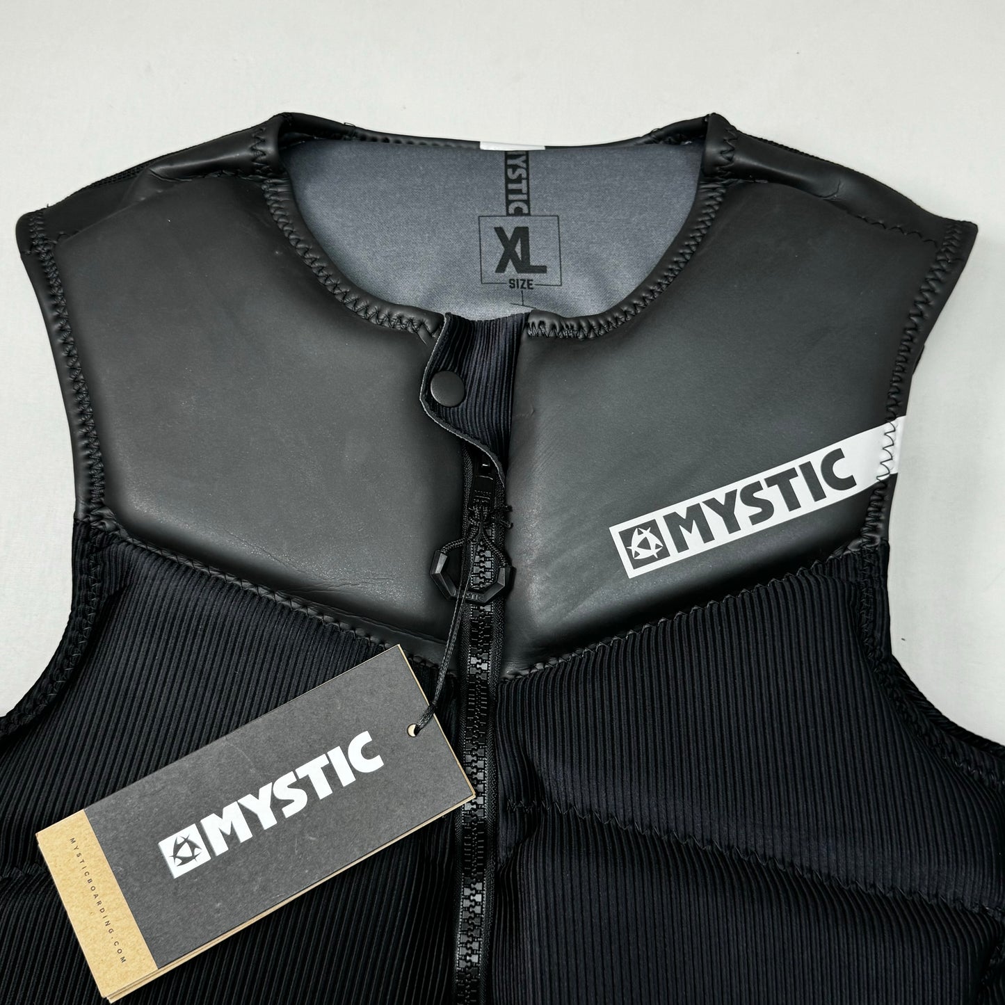 MYSTIC Block Impact Vest YKK Front-Zip & Clash Foam Sz XL Black 35005.200107