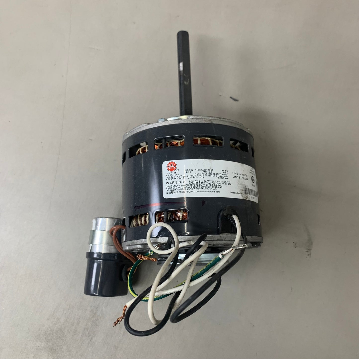 NIDEC US MOTORS  Direct Drive Blower Motor for HVAC 1/2"x4" Shaft Length Silver 1127P