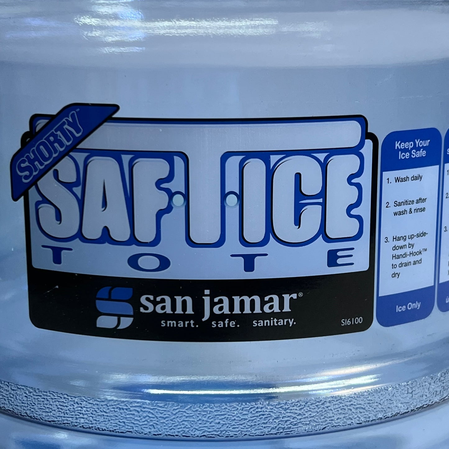 SAFTICE TOTE San Jamar Sanitary Tote to Transport Ice 5 Gal. SI6100