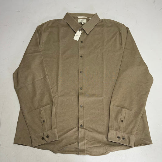 RW & CO Long Sleeve Piqué Knit Shirt Collared Men's Sz XXL Kangaroo 489093
