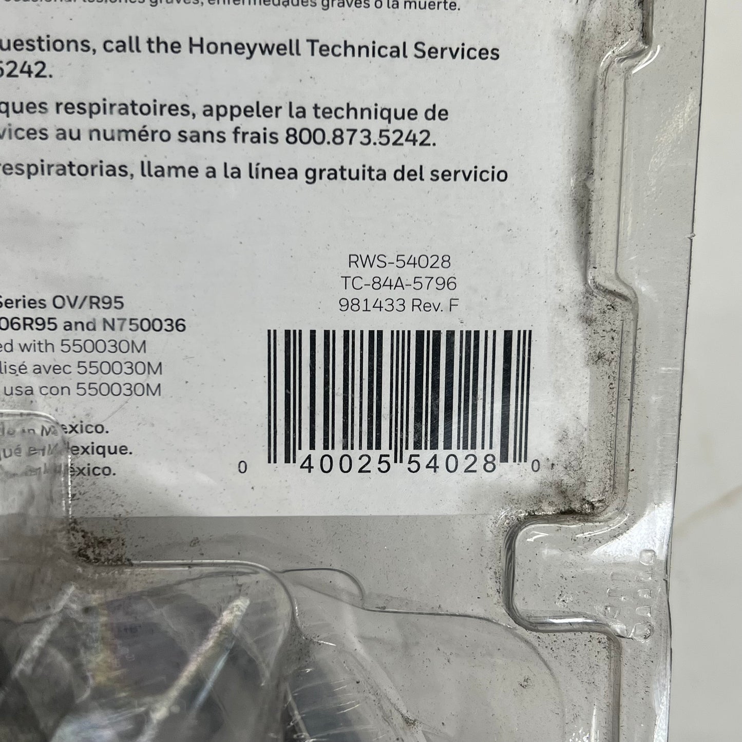 HONEYWELL NORTH Paint Spray & Pesticide Respirator R95 Sz L RWS-54028 (As-is)