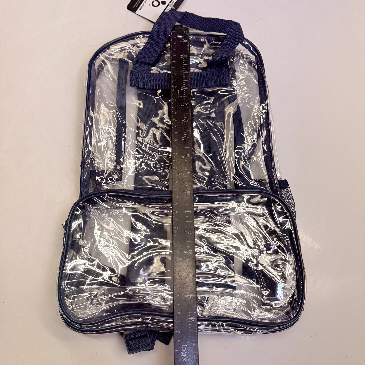 BWAP 17" Clear Plastic Backpack 17" x 12" x 6" Color Blue Navy BP1643