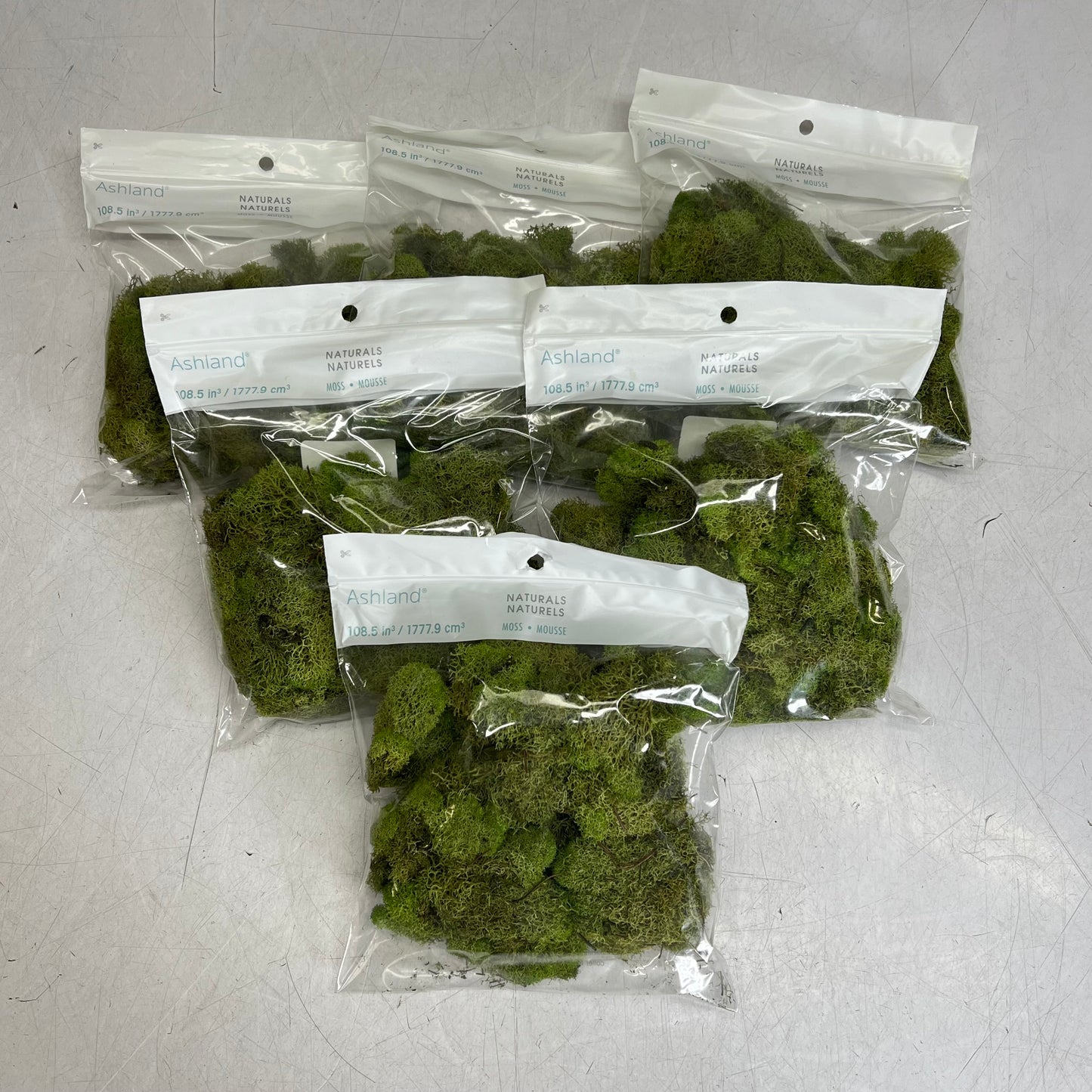 ASHLAND (6 PACK, 108.5 In³ Each) Naturals Reindeer Preserved Moss Green 284153