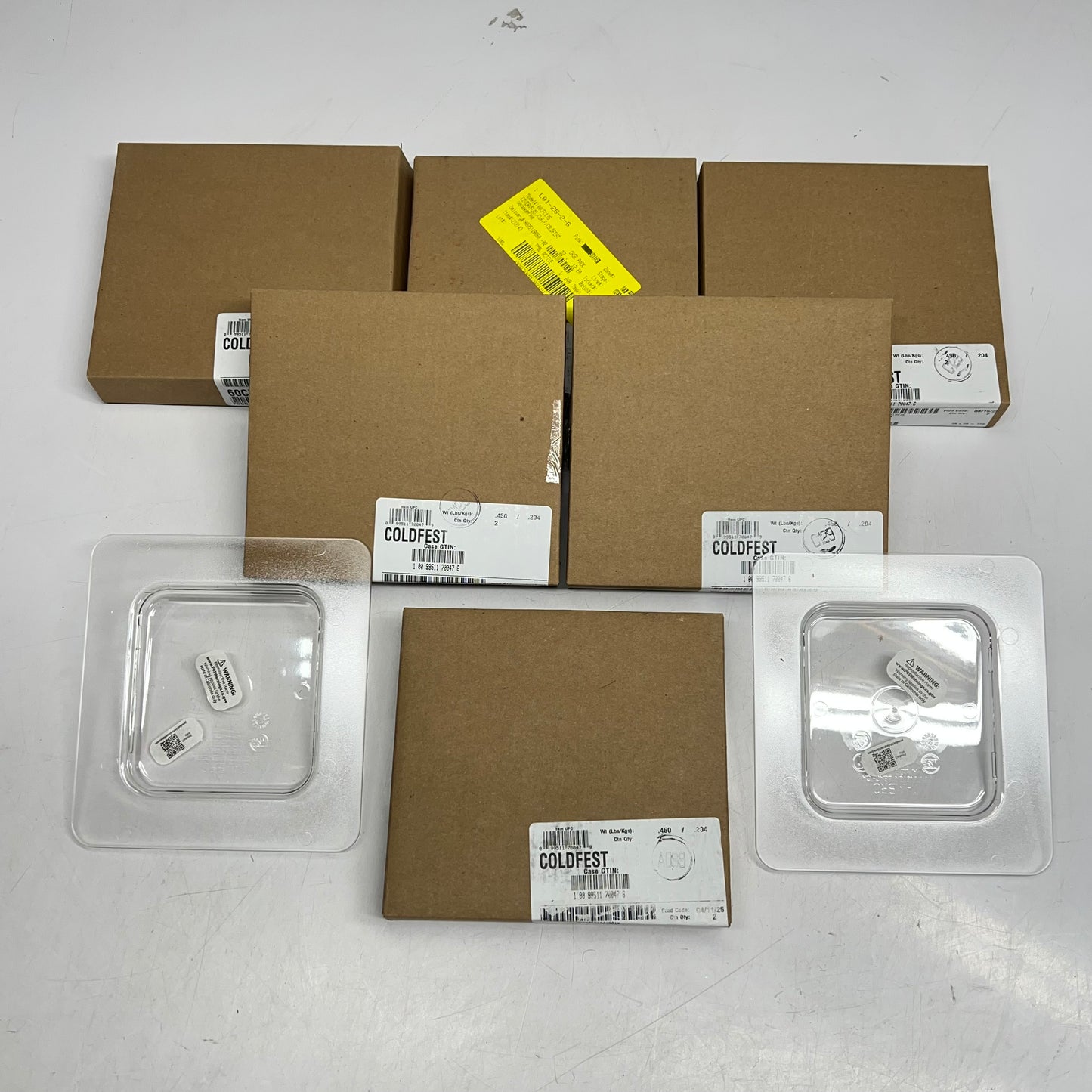 CAMBRO (7 PACK, 2 EACH) Square Cold Fest Flat Pan Lids 1/6 Sz Clear 60CFC135
