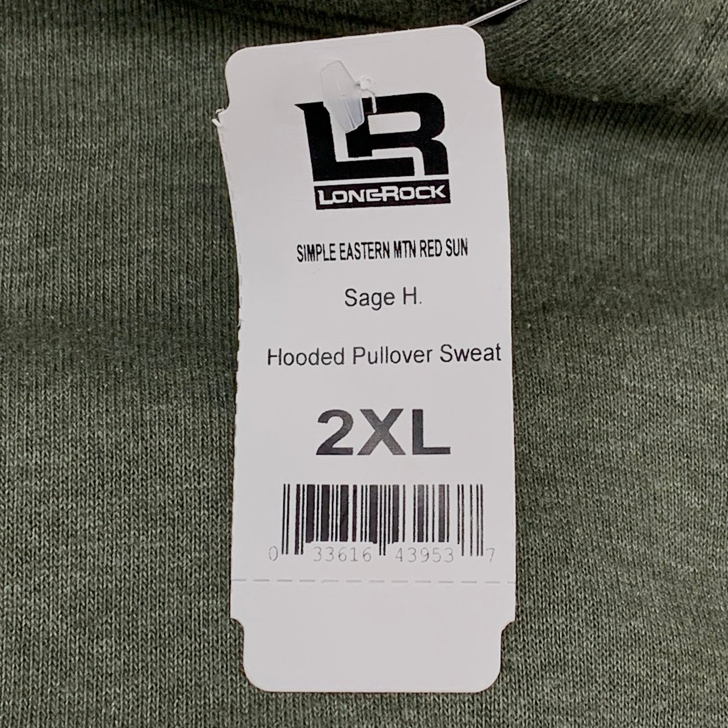 LONEROCK Helen Georgia Tie Hoodie Sz 2X-Large Green