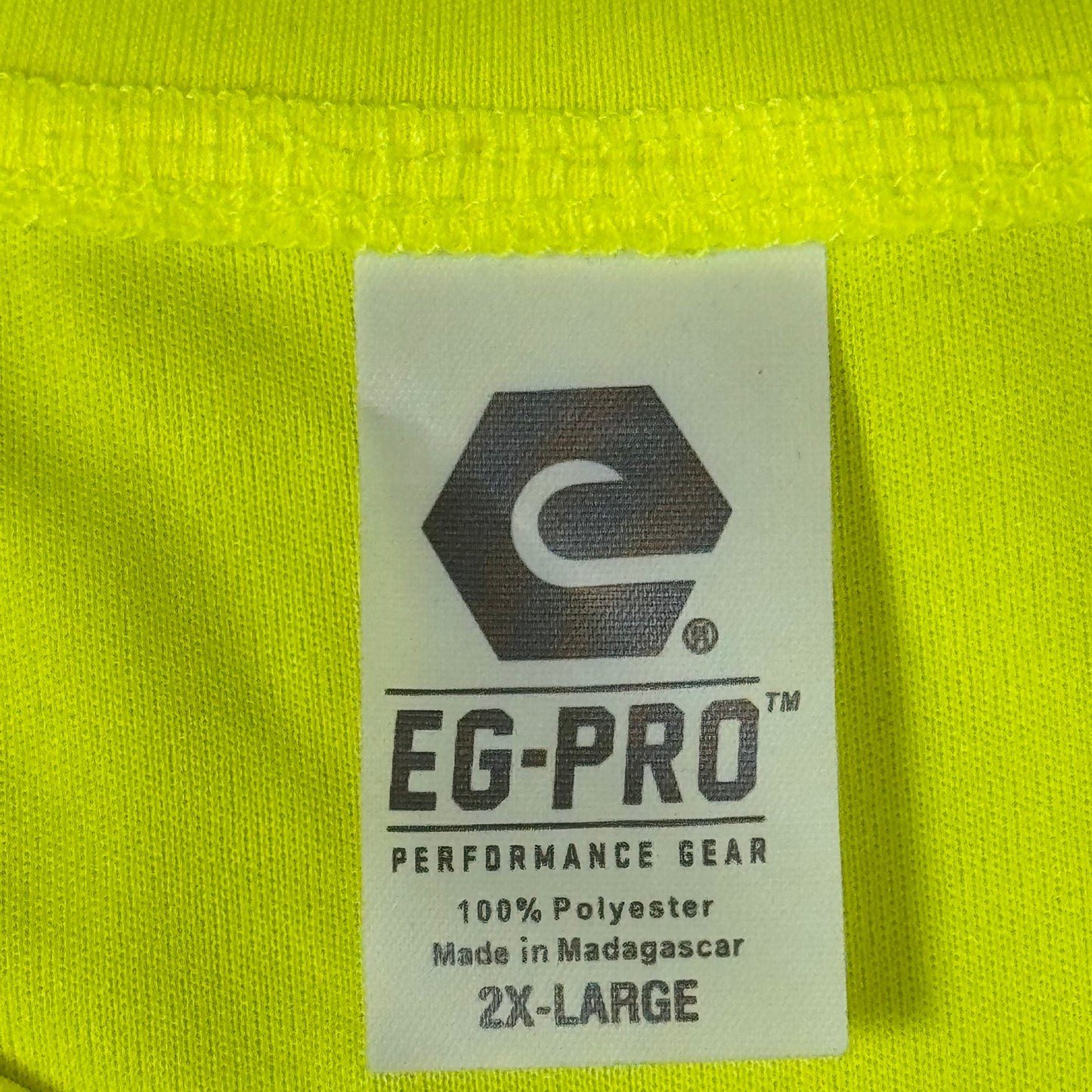 EG-PRO (5 PACK) Long Sleeve High Visibility Shirt 100% Poly SZ 2X Safety Yellow