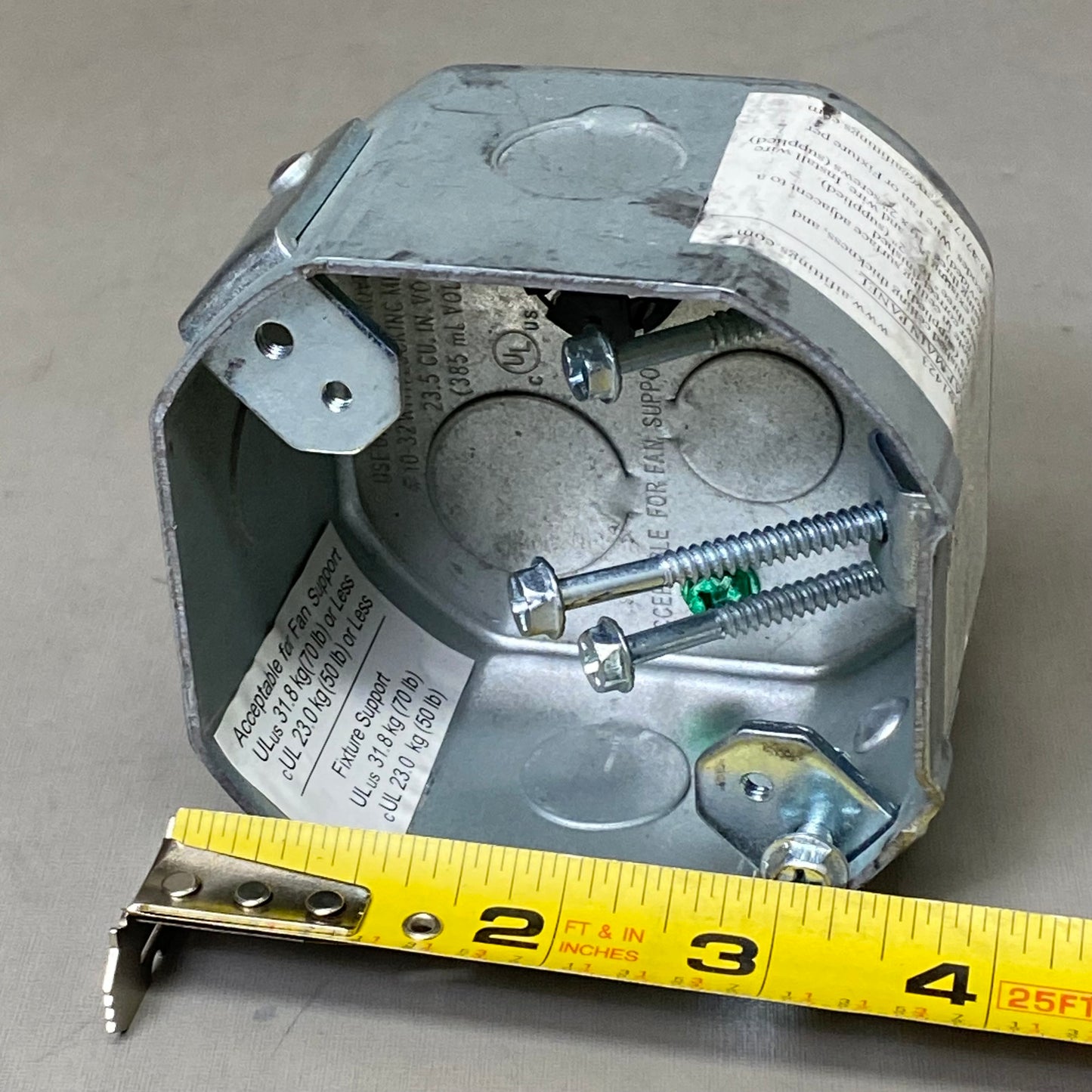 ARLINGTON Steel Ceiling Fan Support Box 2-3/8" Silver FBS1423