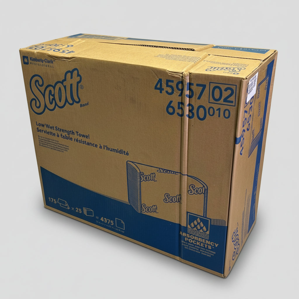 SCOTT (CASE of 4,375 Sheets) Bulk Essential Multifold Paper Towels White 45957