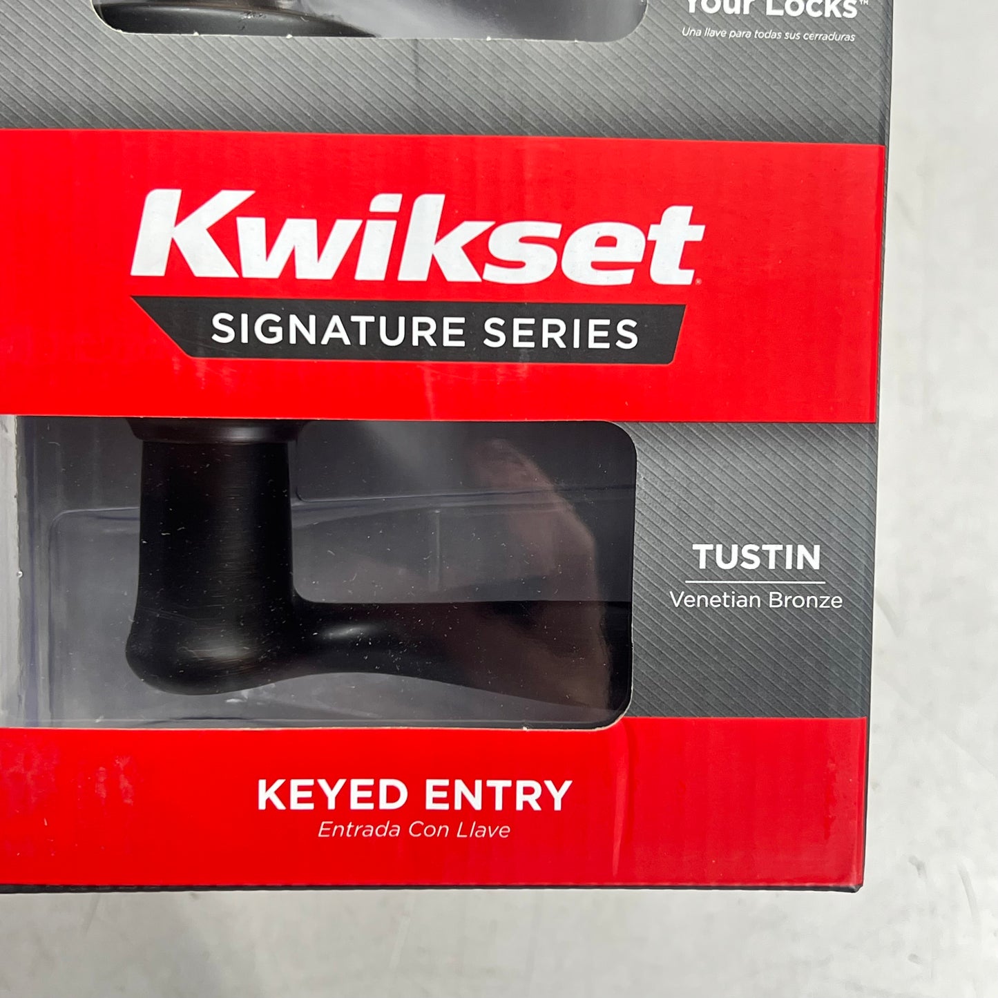 KWIKSET Tustin Exterior Entry Door Handle Smartkey Venetian Bronze 97402-733
