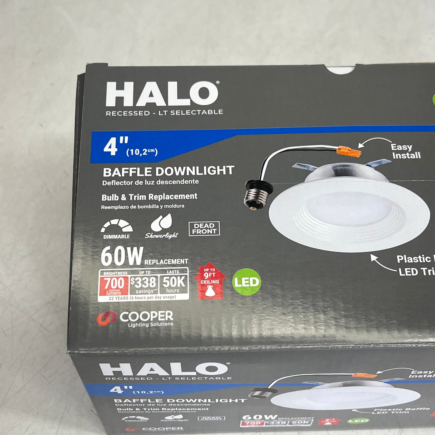 HALO (SET OF 4) Baffle Downlight Bulb & Trim Replacement White LT4069FS1EWHR4PK