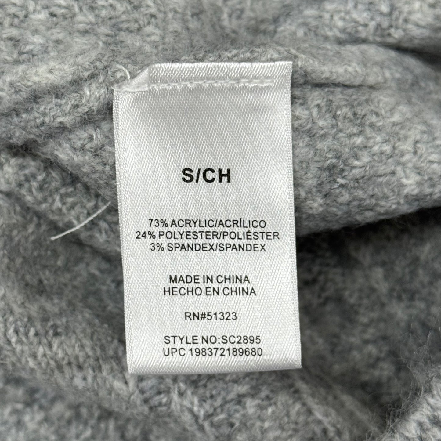 VINCE CAMUTO Cable Knit Sweater Women's Sz-S Light Heather Grey SC2895