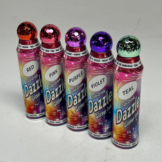 DAB O INK (5 PACK)  Dazzle Shimmery Glitter Ink Bingo Marker 3oz Assorted Colors