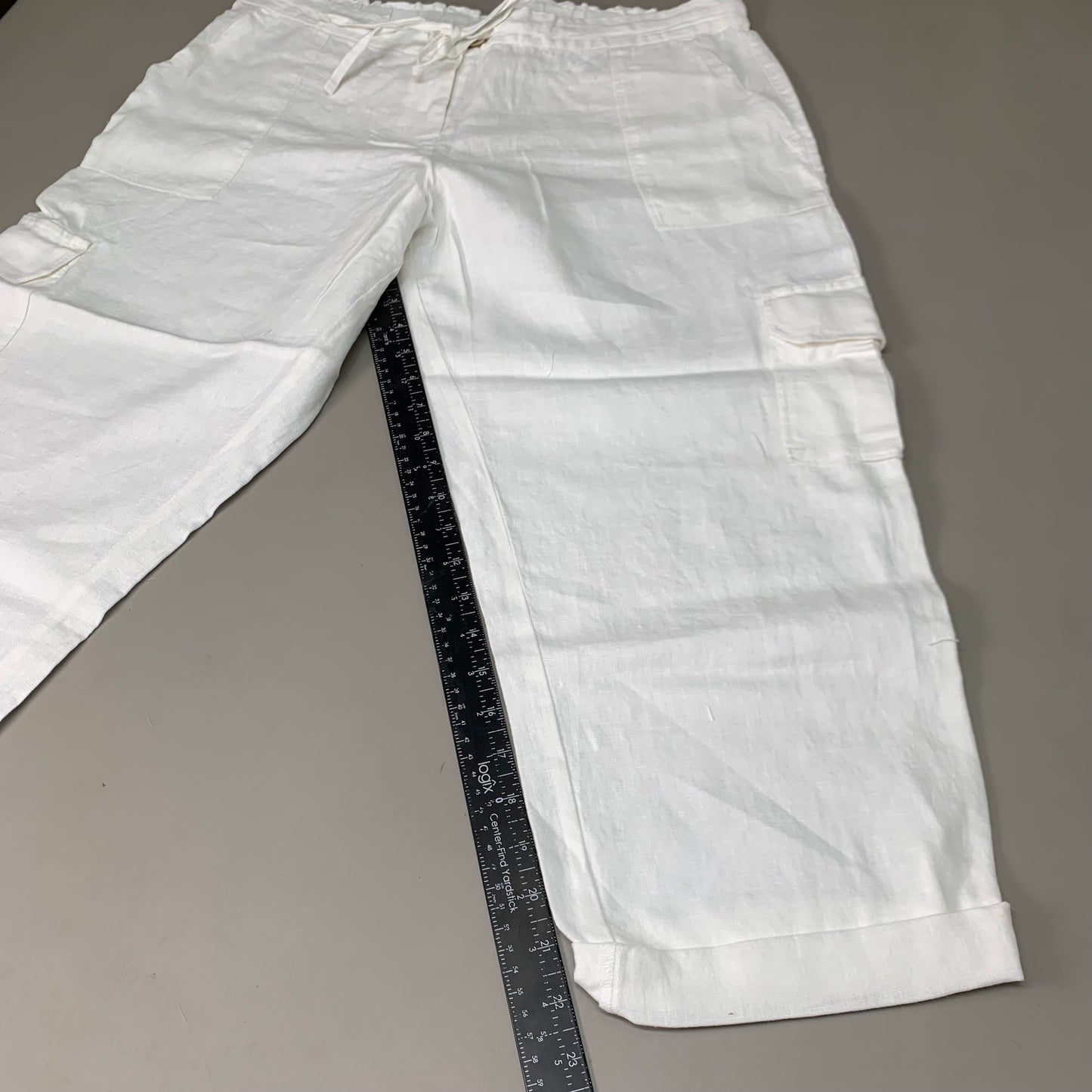 TOMMY BAHAMA Women's Palmbray Tapered Cargo Pant White Size L TW118698 (New)