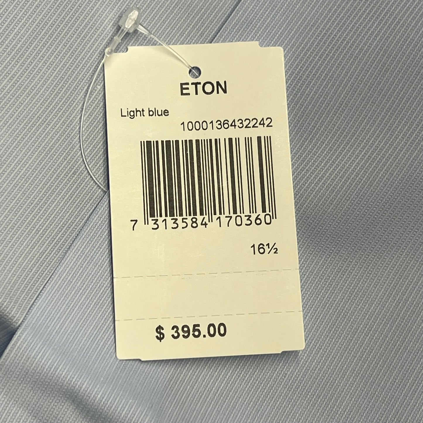 ETON Textured Twill Shirt Men's Contemporary Sz 42 Light Blue 1000136432243