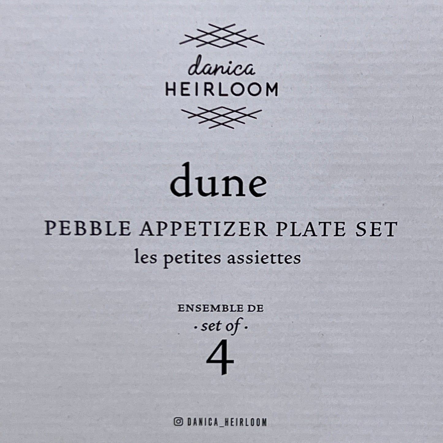 DANICA HEIRLOOM 4-PACK! Dune Pebble Appetizer Plate Set 6.5" Dia 4 Colors 5211002 (New)