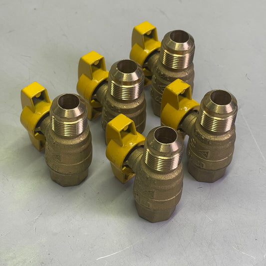 BRASSCRAFT (5 PACK) Gas Ball Valve Flare x FIP Straight 5/8" OD x 1/2" Brass